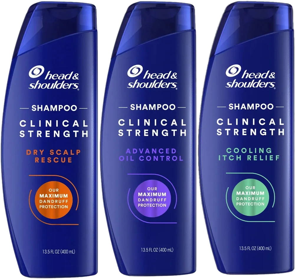 3 loại dầu gội Head & Shoulders Clinical Strength: Dry Scalp Rescue, Advanced Oil Control, Cooling Itch Relief